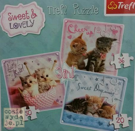 Puzzle 3 w 1 Słodkie kotki TREFL