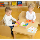 MASTERKIDZ Drewniana Gra Dla Dzieci Kolorowe Klocki i Kubeczki Trójkąty Montessori